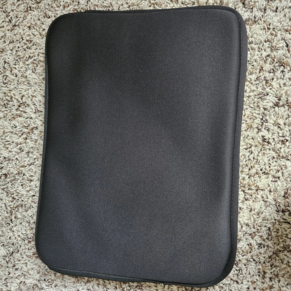 Sleek Black Neoprene Tablet Sleeve with Diagonal Zipper